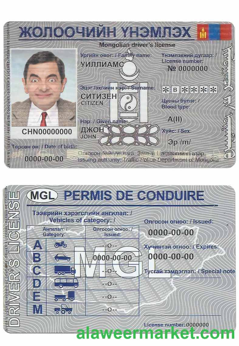 Mongolia driving license